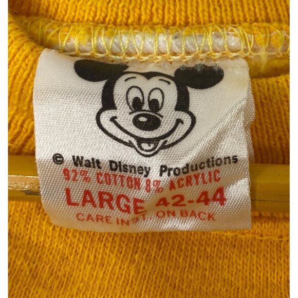 Walt Disney World 60s 70s  Yellow Sweatshirt Size Large 42-44 VIntage - Picture 4 of 5